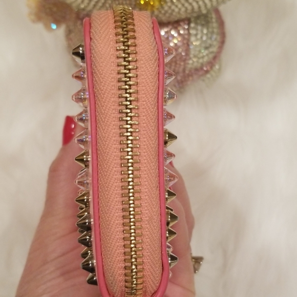 Louboutin Pink Studded Wallet - Picture 6 of 8
